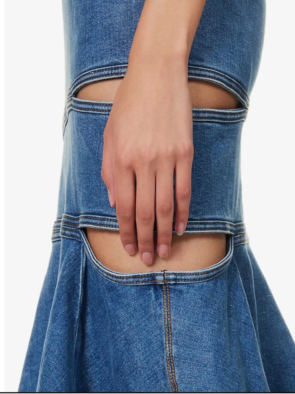 NWT*** Alexander McQueen stonewashed denim maxi dress- 40 - Picture 4 of 14